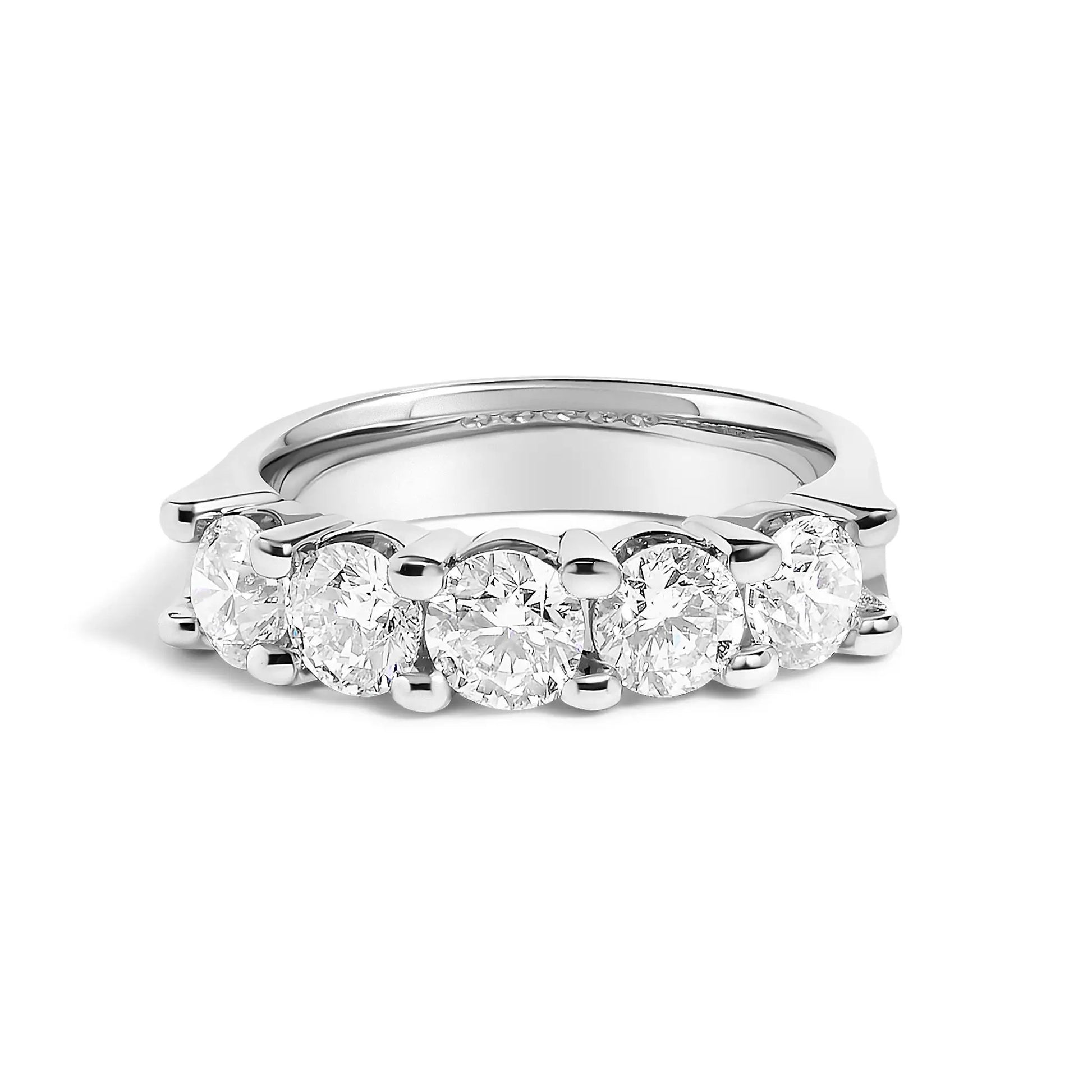 14K white gold 2.0cttw five stone round diamond band ring by Bids.com on Tampa Home & Garden Store