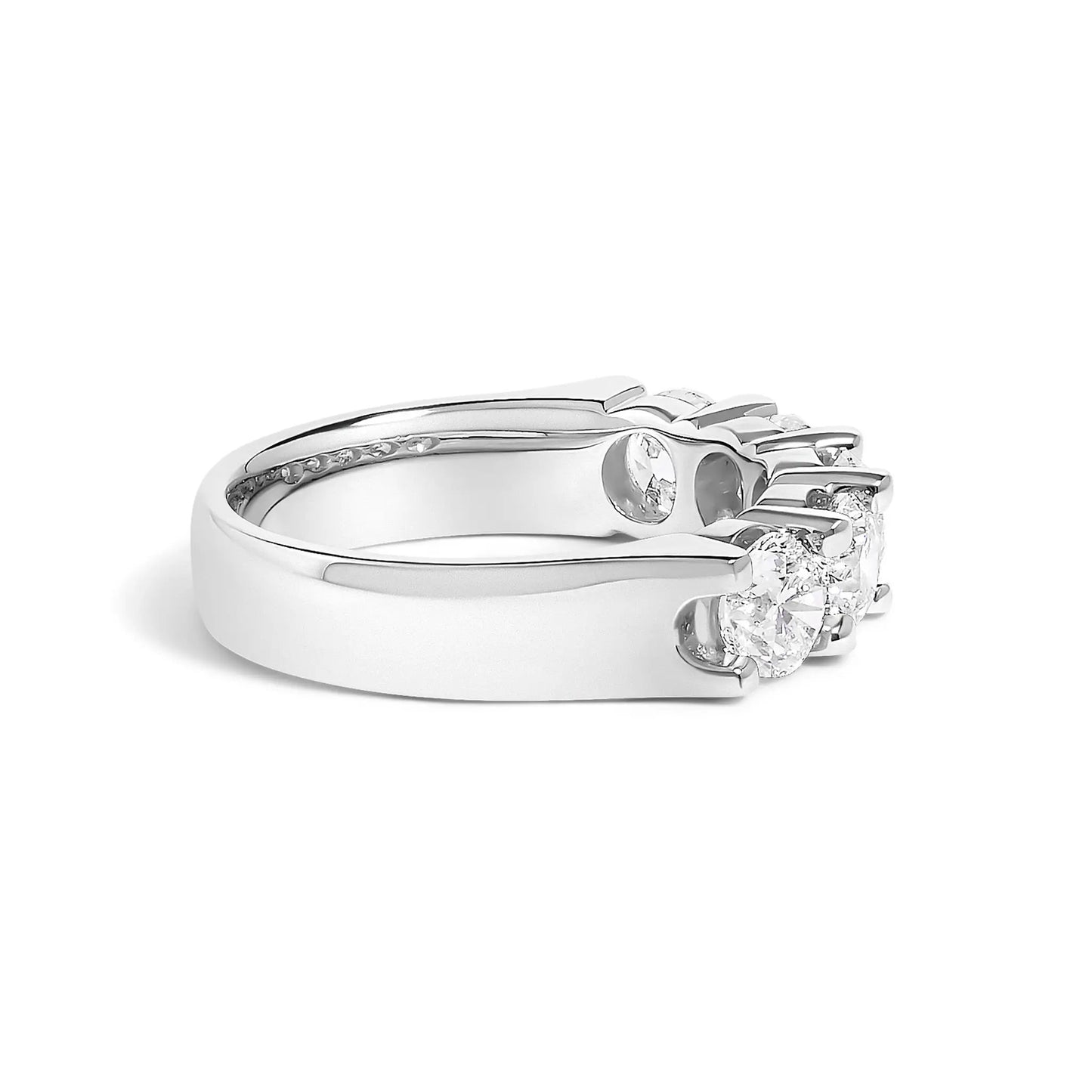 14K white gold five-stone diamond band ring 2.0 cttw with round diamonds by Bids.com on Tampa Home & Garden Store