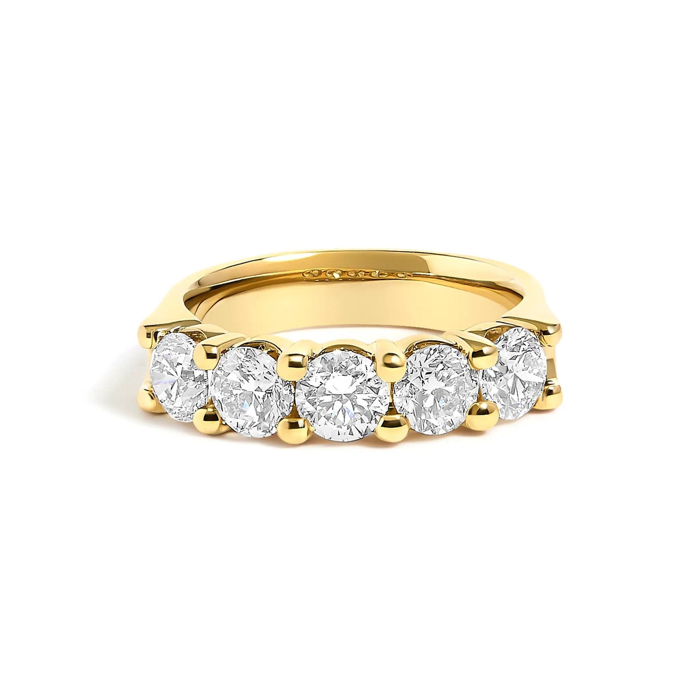 Five-stone diamond band ring in 14K white gold with round diamonds, 2.0 cttw, by Bids.com on Tampa Home & Garden Store