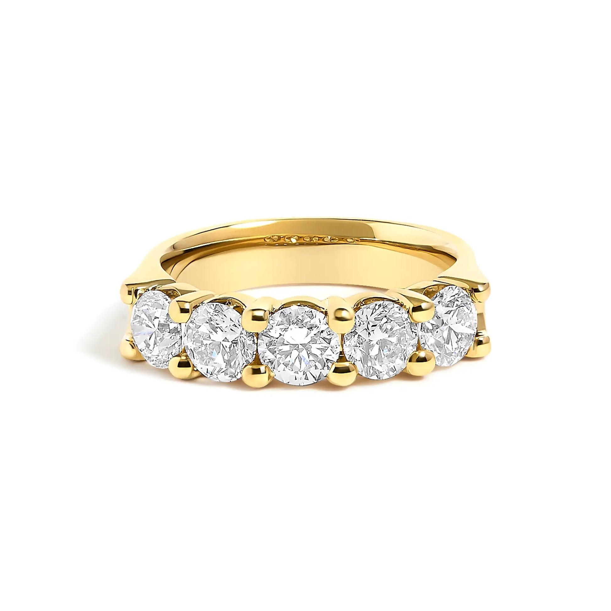 Five-stone diamond band ring in 14K white gold with round diamonds, 2.0 cttw, by Bids.com on Tampa Home & Garden Store