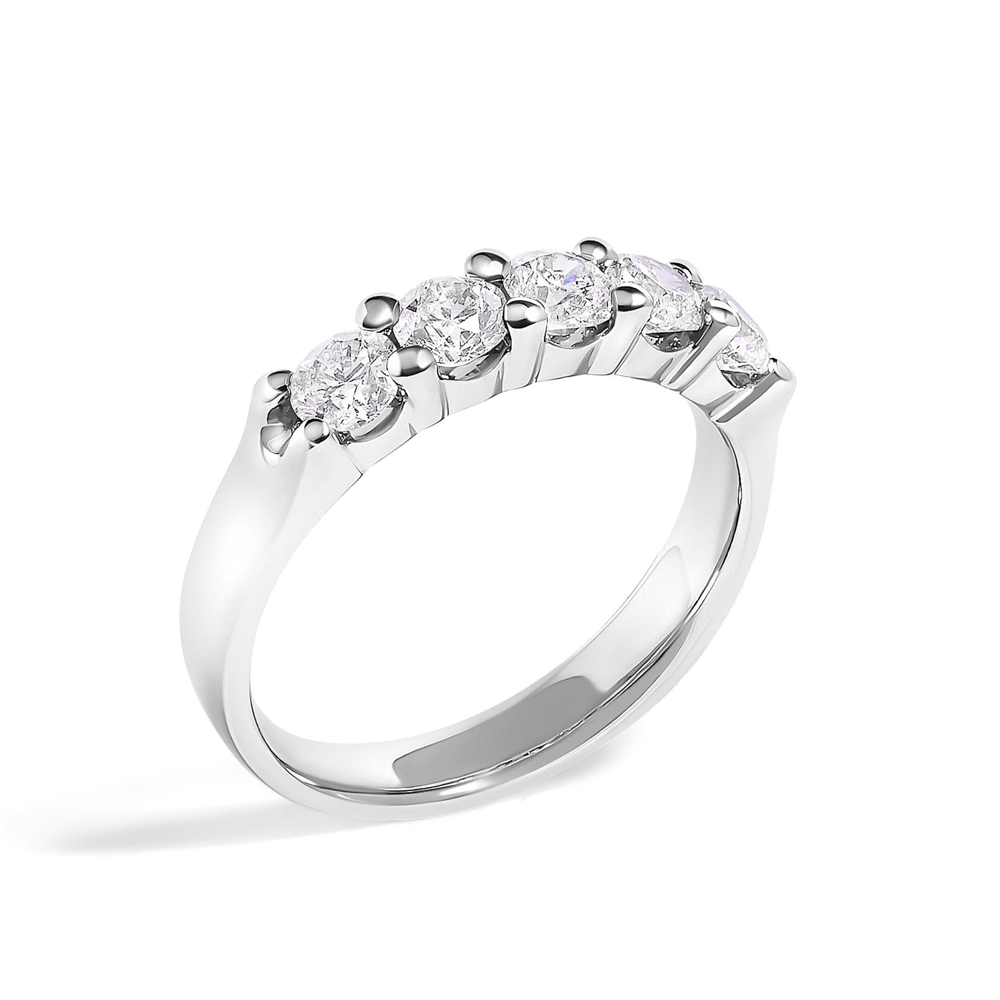 14K white gold 5-stone diamond band ring 1.00 cttw by Bids.com on Tampa Home & Garden Store