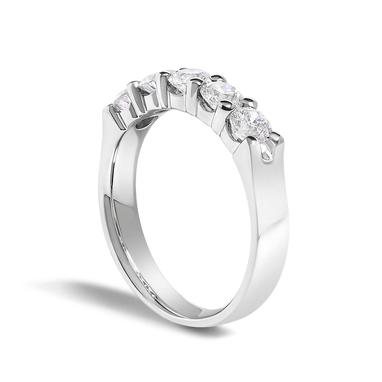 Ring 14K white gold diamond five-stone band, 1.00 cttw, polished setting by Bids.com on Tampa Home & Garden Store