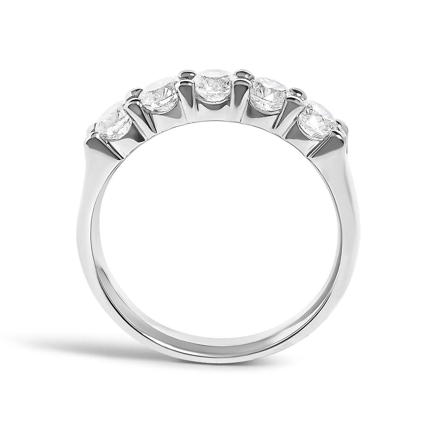 14K white gold diamond 5-stone band ring by Bids.com, 1.00 cttw on Tampa Home & Garden Store