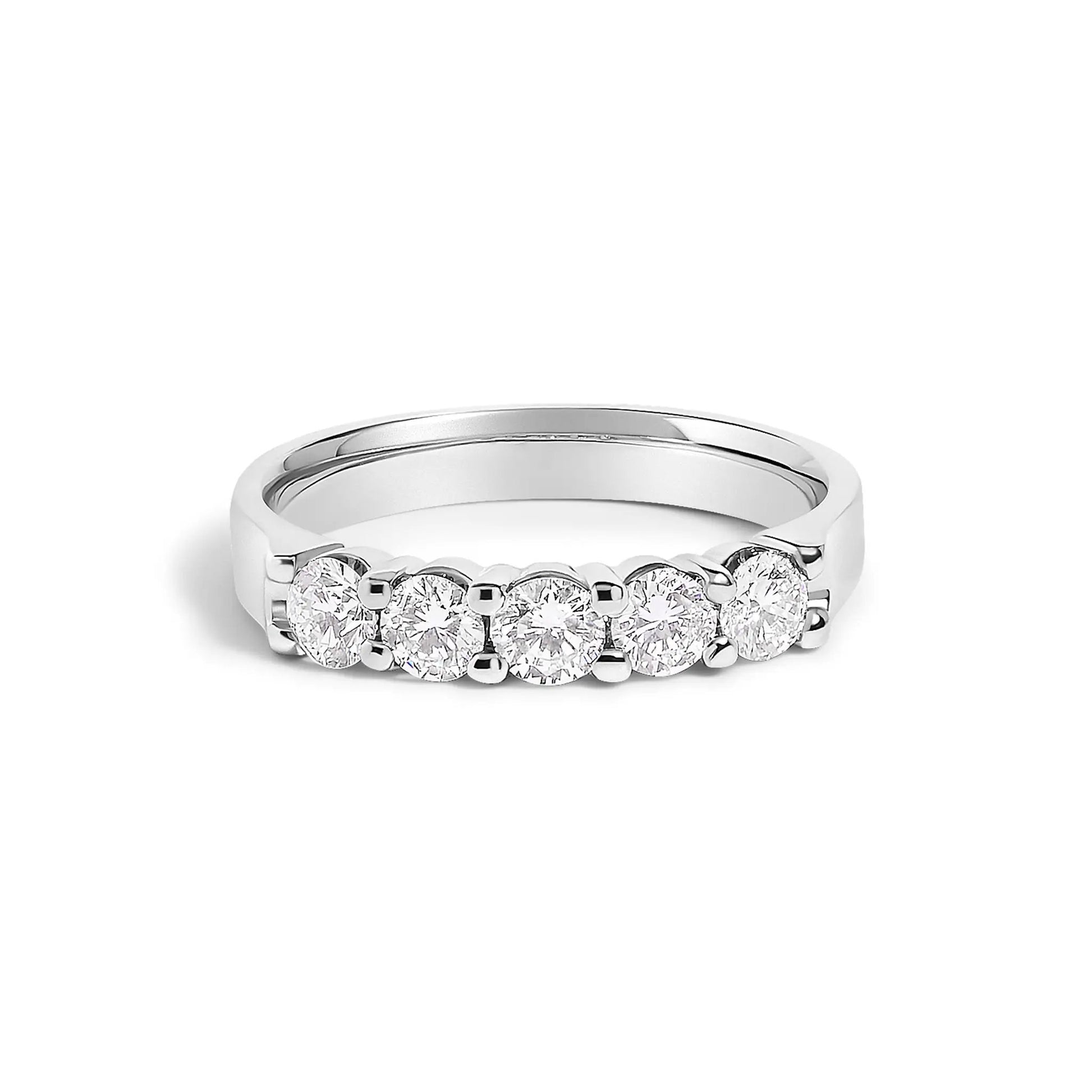 14K white gold 5-stone diamond band ring, 0.75 ct total weight, Bids.com on Tampa Home & Garden Store