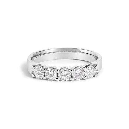 14K white gold 5-stone diamond band ring, 0.75 ct total weight, Bids.com on Tampa Home & Garden Store