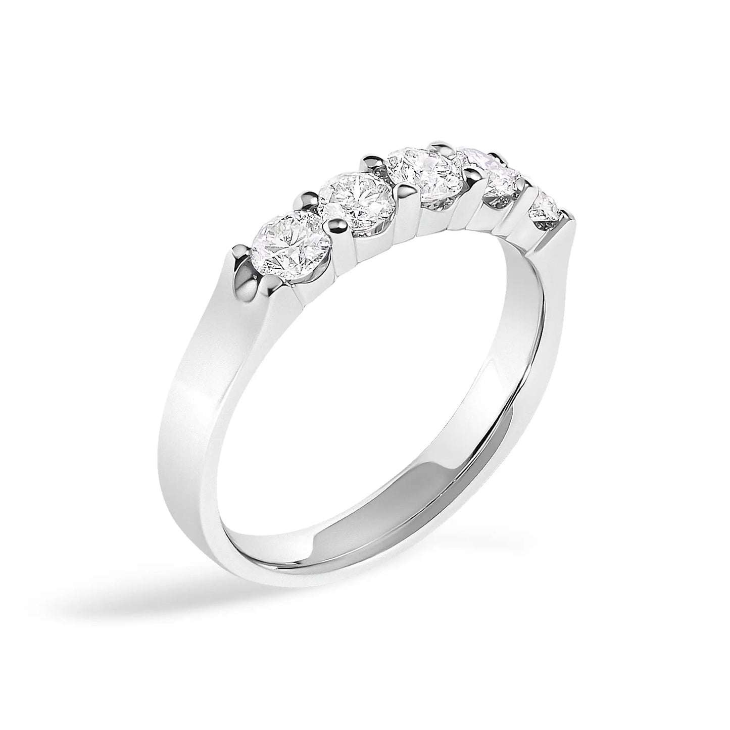 14K white gold five-stone diamond band ring with 3/4 ct tw on Tampa Home & Garden Store