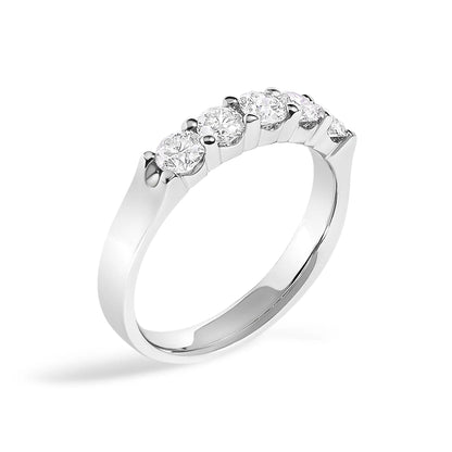 14K white gold five-stone diamond band ring with 3/4 ct tw on Tampa Home & Garden Store