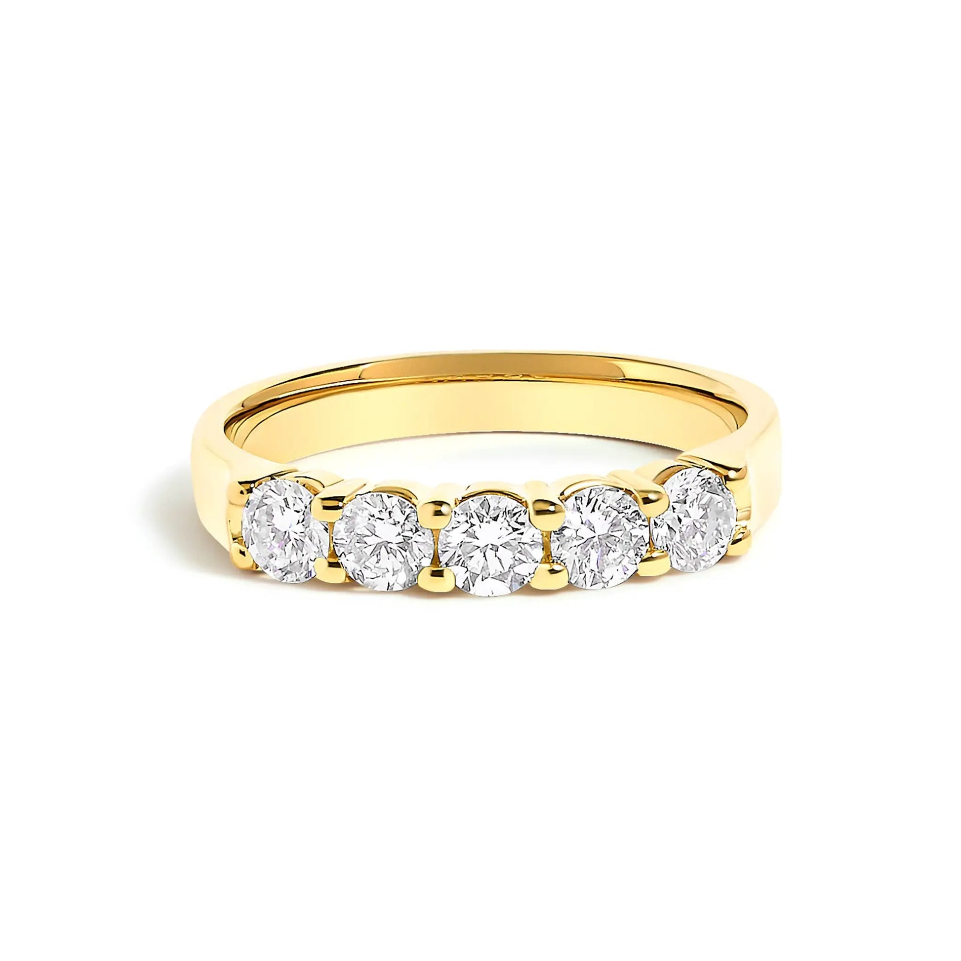 Gold-tone 5-stone diamond band ring with round diamonds, 3/4 cttw, Bids.com on Tampa Home & Garden Store