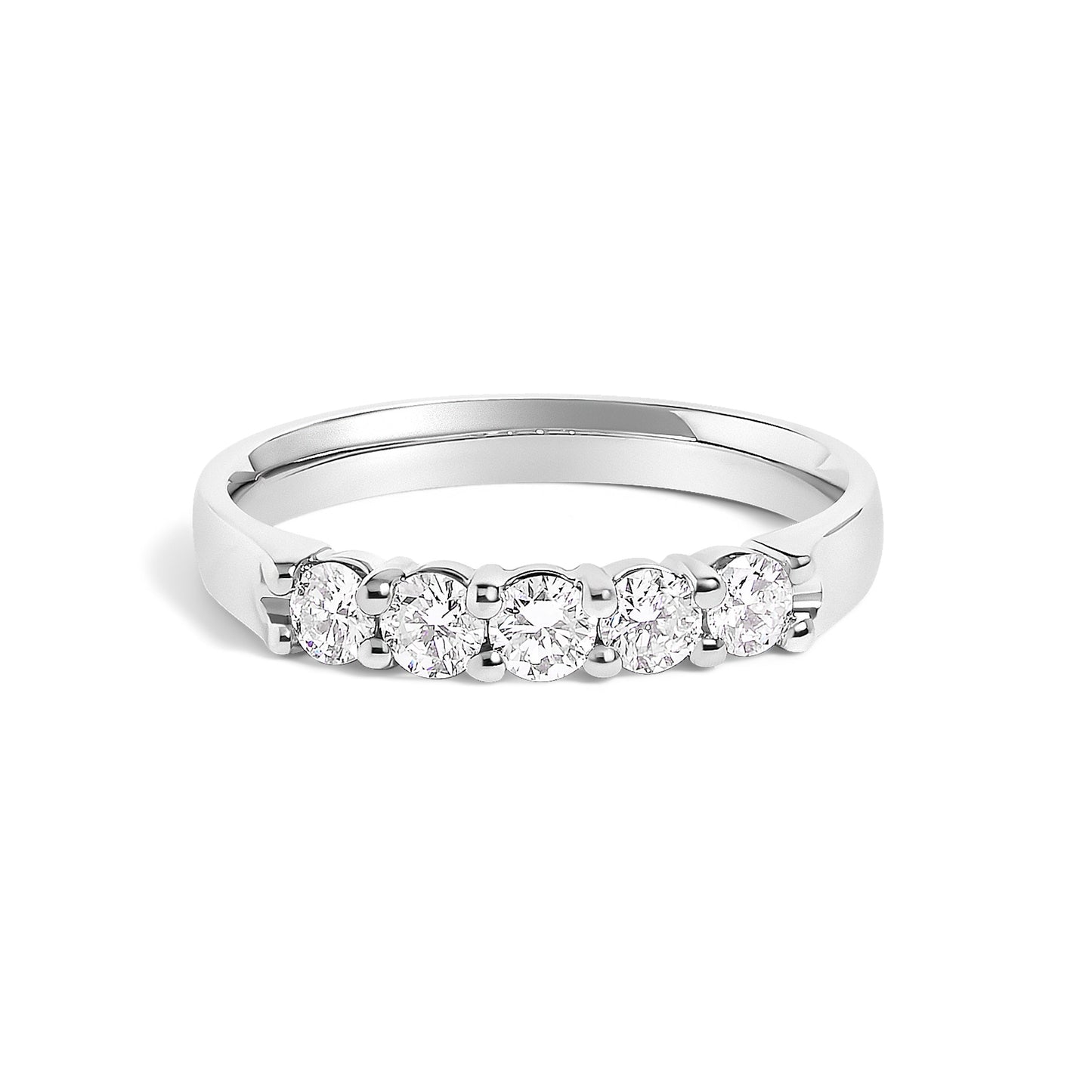 14K white gold 1/2 Cttw diamond 5-stone band ring by Bids.com on Tampa Home & Garden Store