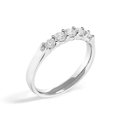 14K white gold 5-stone diamond band ring, 1/2 Cttw, Bids.com on Tampa Home & Garden Store
