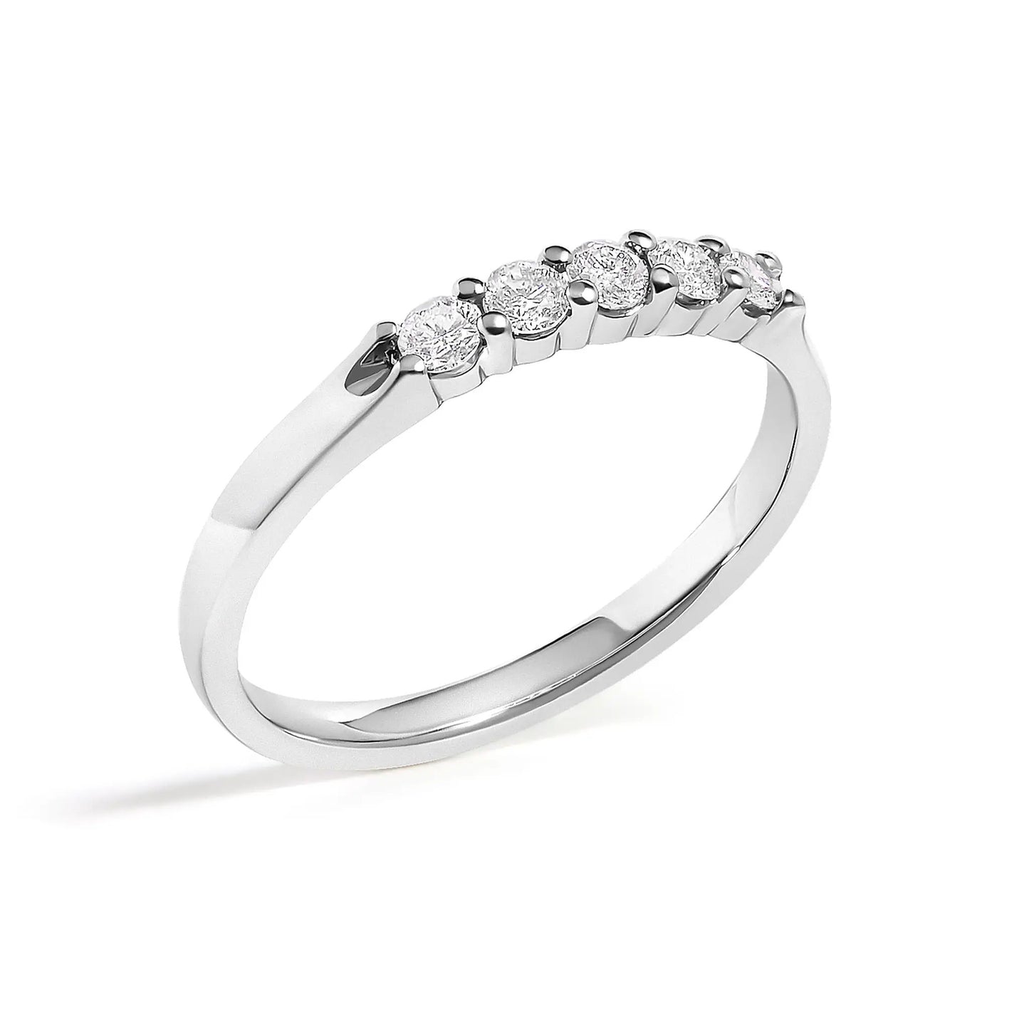 14K white gold five-stone diamond band ring with 1/4 Cttw on Tampa Home & Garden Store