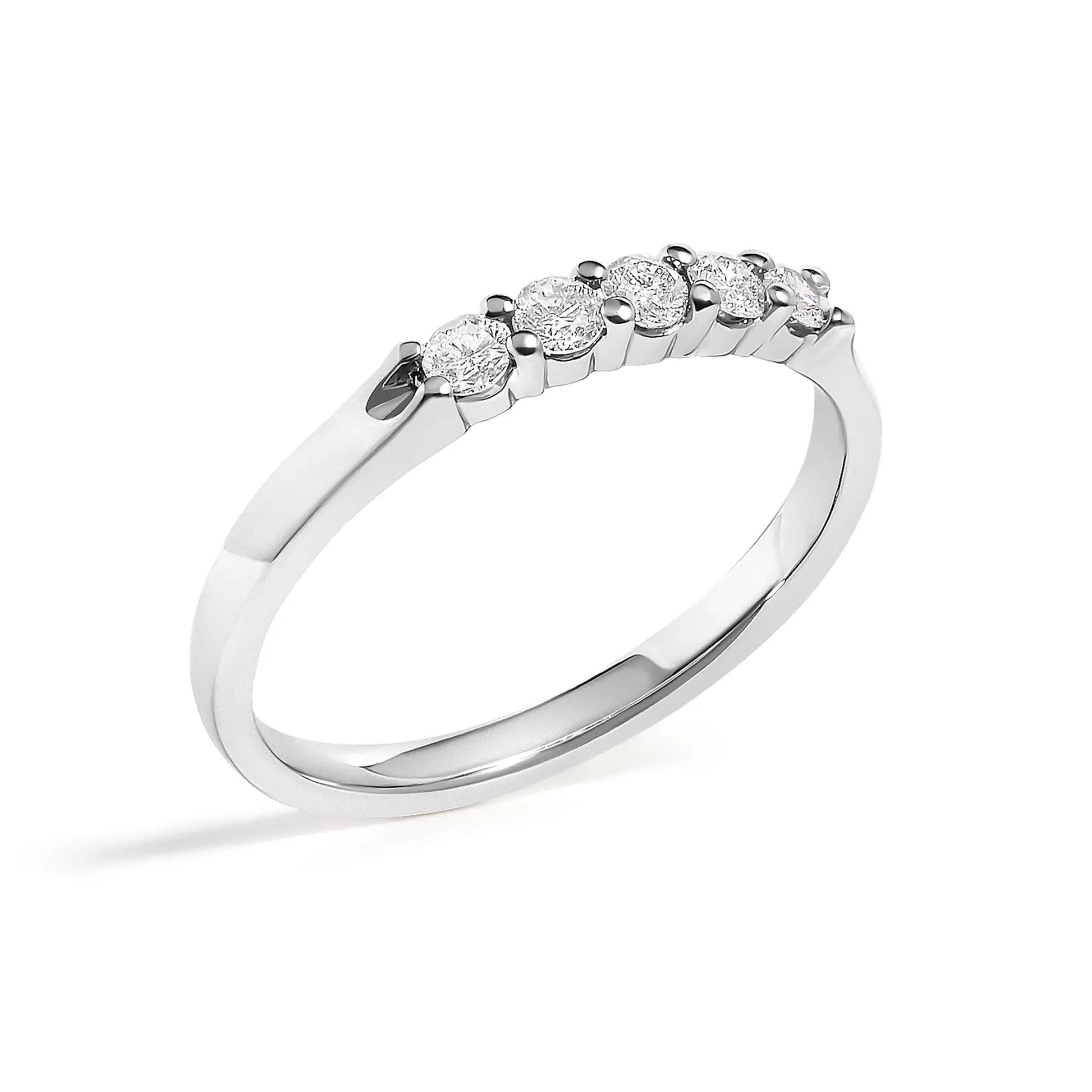 14K white gold five-stone diamond band ring with 1/4 Cttw on Tampa Home & Garden Store