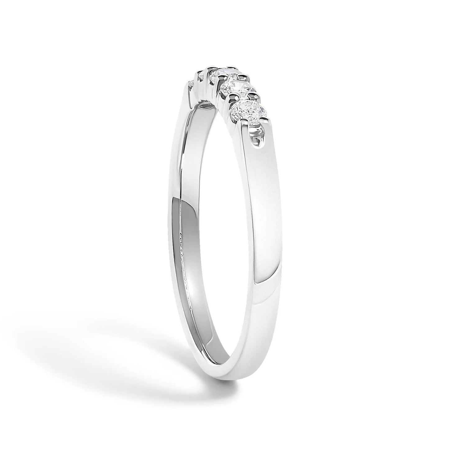 14K white gold 1/4 ct tw diamond 5-stone band ring by Bids.com polished finish on Tampa Home & Garden Store