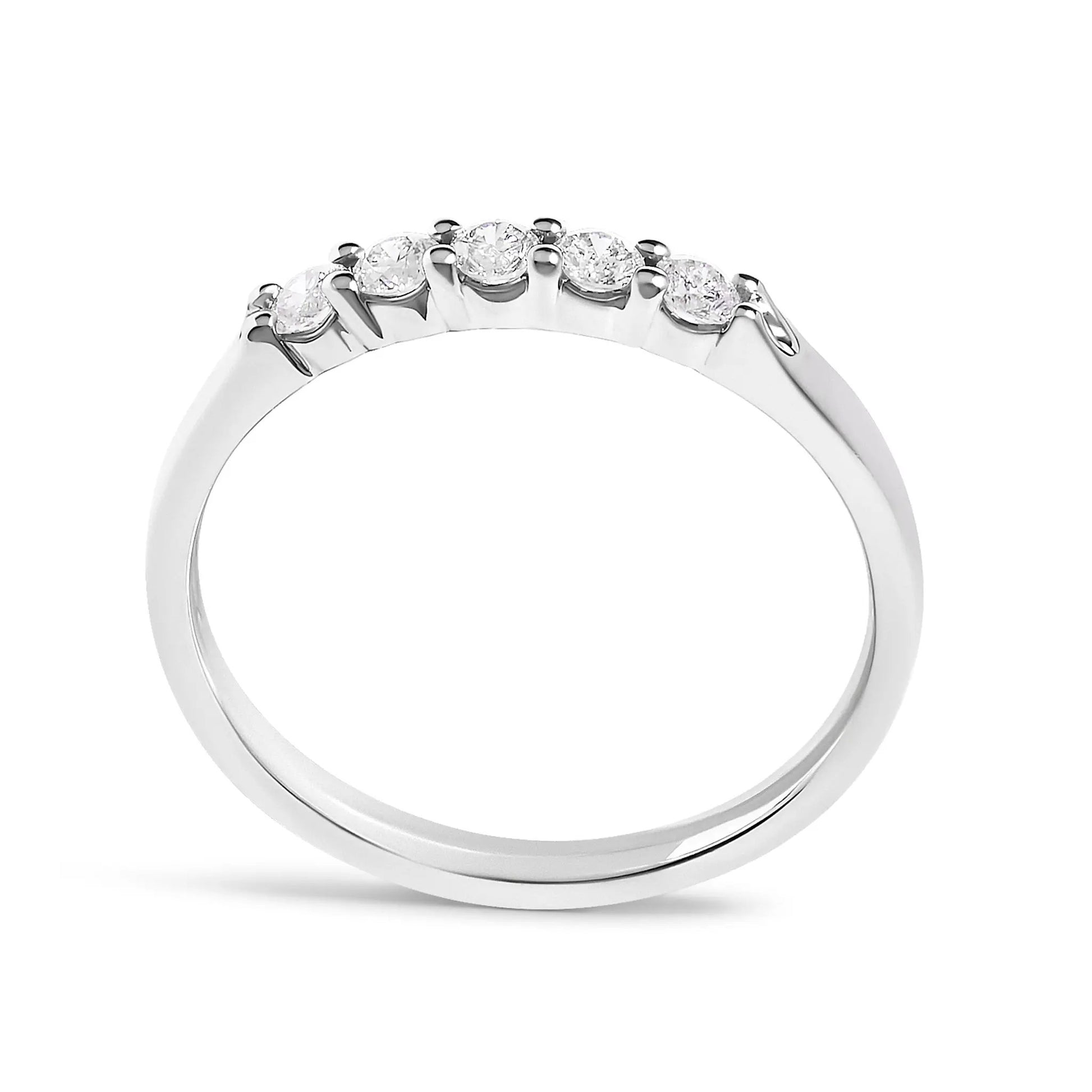 14K white gold five-stone diamond band ring with 1/4 cttw total diamonds on Tampa Home & Garden Store