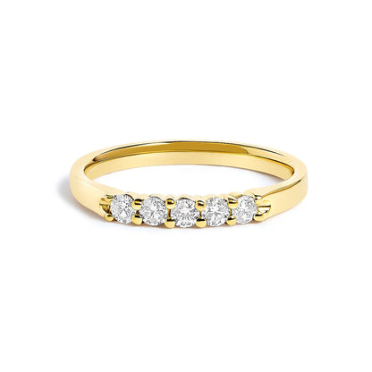 5-stone diamond ring in yellow gold, 14K, 1/4 Cttw total diamonds, by Bids.com on Tampa Home & Garden Store