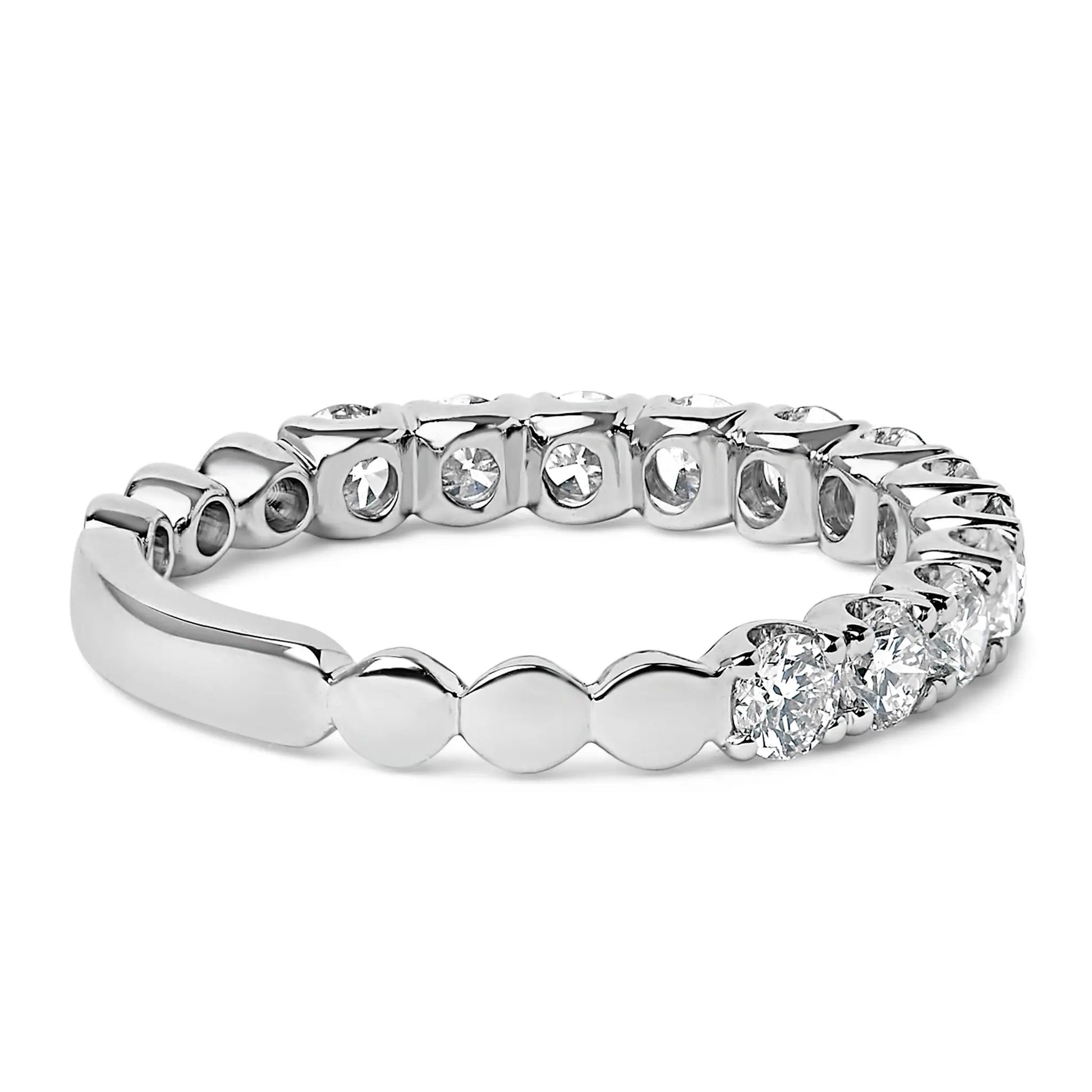14K white gold wedding band with 1.00 ct tw round diamonds, prong set, Bids.com on Tampa Home & Garden Store