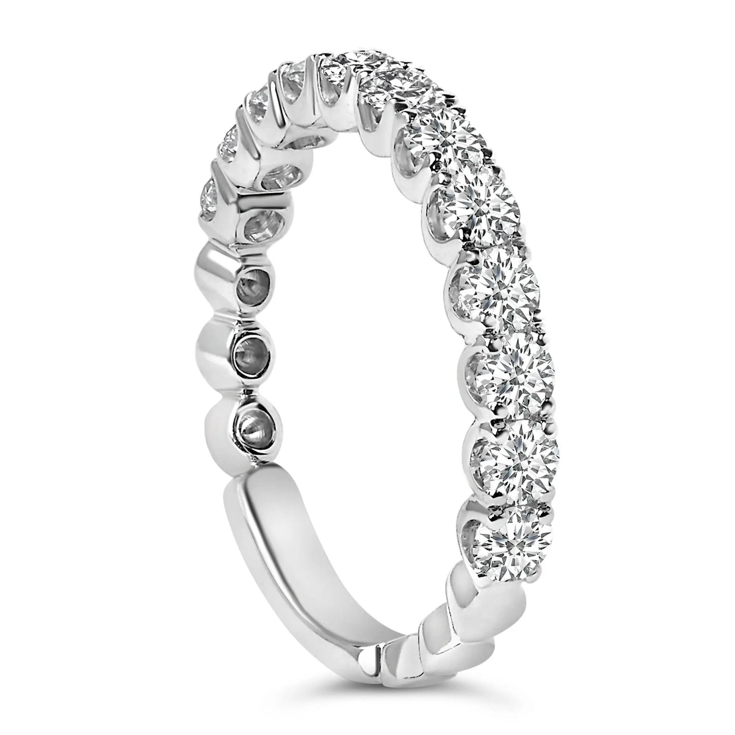 14K white gold wedding band with 1.00 Cttw round diamonds in prong settings by Bids.com on Tampa Home & Garden Store