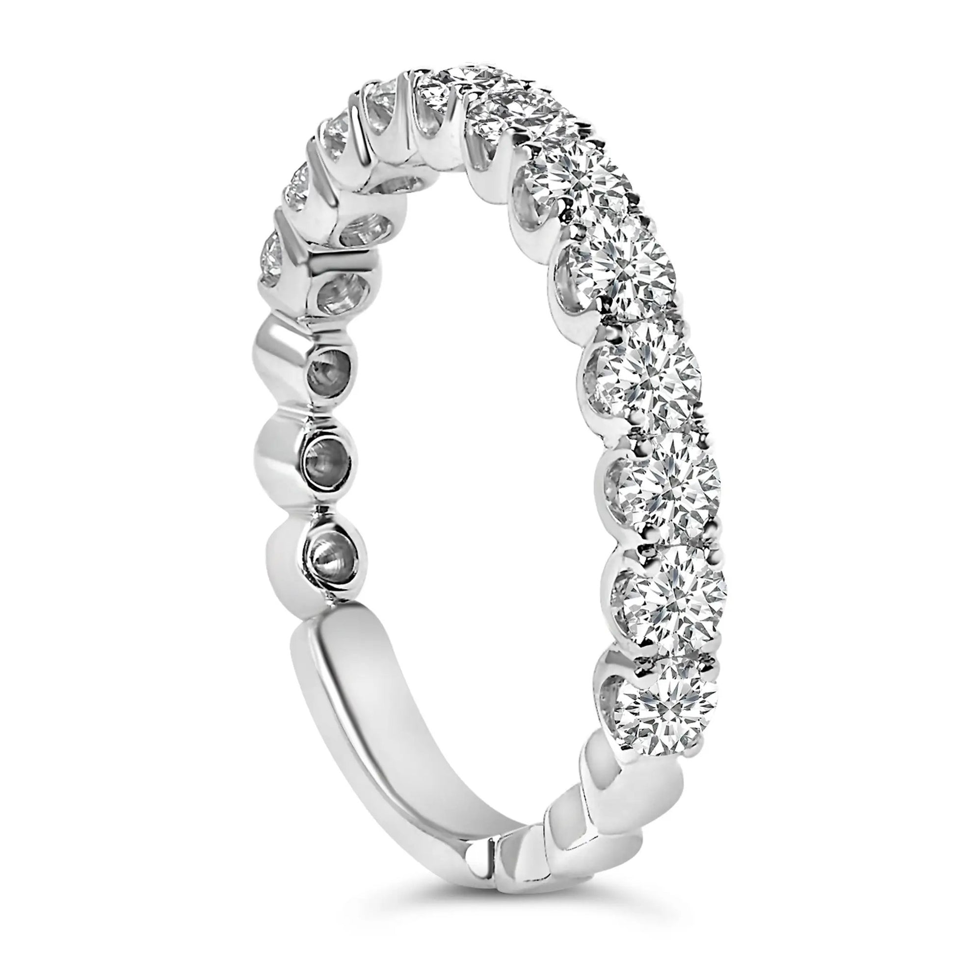 14K white gold wedding band with 1.00 Cttw round diamonds in prong settings by Bids.com on Tampa Home & Garden Store