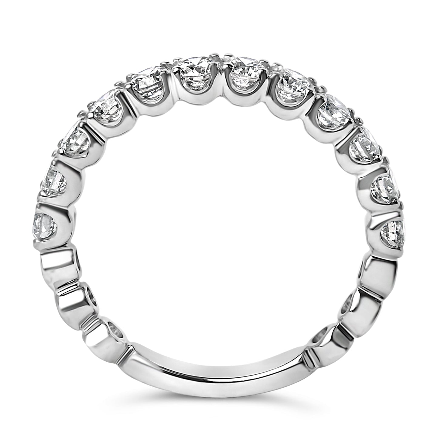 14K white gold diamond wedding band, 1.00 Cttw, round diamonds prong-set by Bids.com on Tampa Home & Garden Store