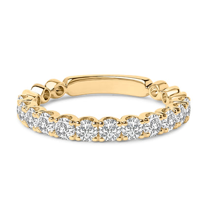 14K white gold wedding band with 1.00 ct tw round diamonds prong-set two-tone gold on Tampa Home & Garden Store