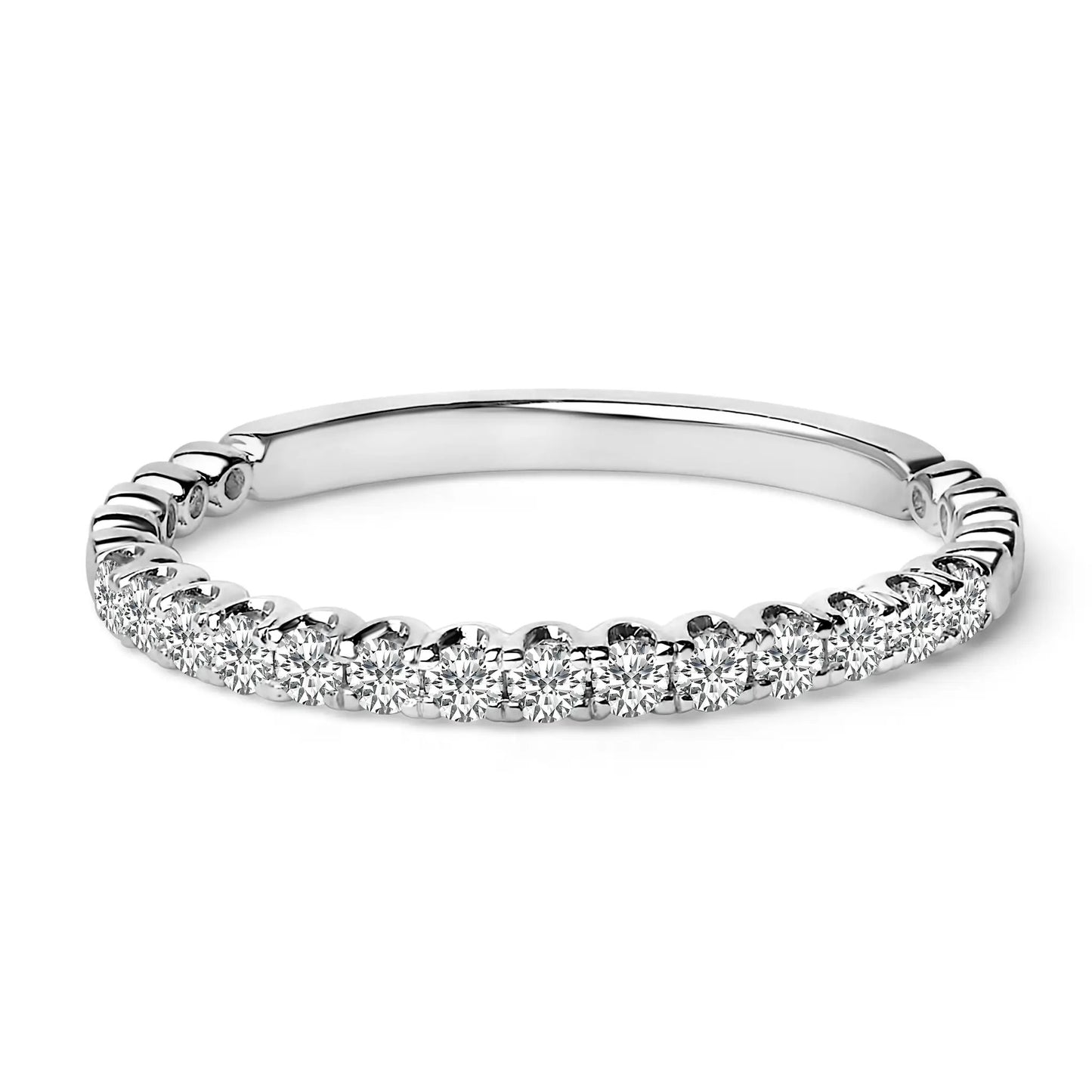 14K White Gold 1/4 Cttw Round Diamond Prong Set Wedding Band with pave diamonds, Bids.com on Tampa Home & Garden Store
