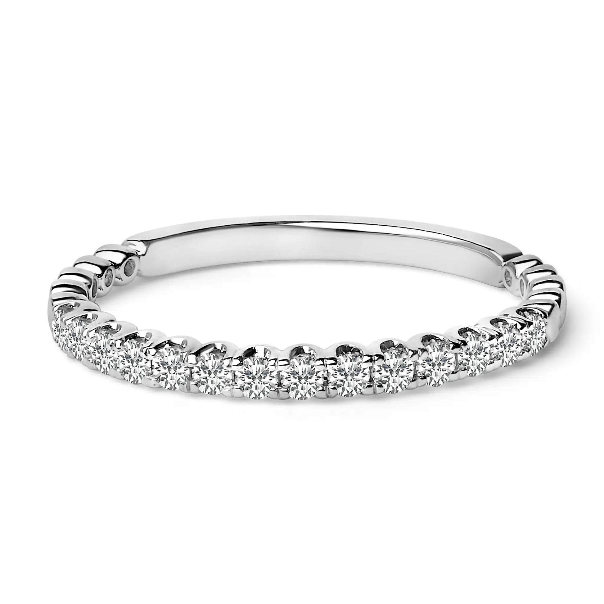 14K White Gold 1/4 Cttw Round Diamond Prong Set Wedding Band with pave diamonds, Bids.com on Tampa Home & Garden Store