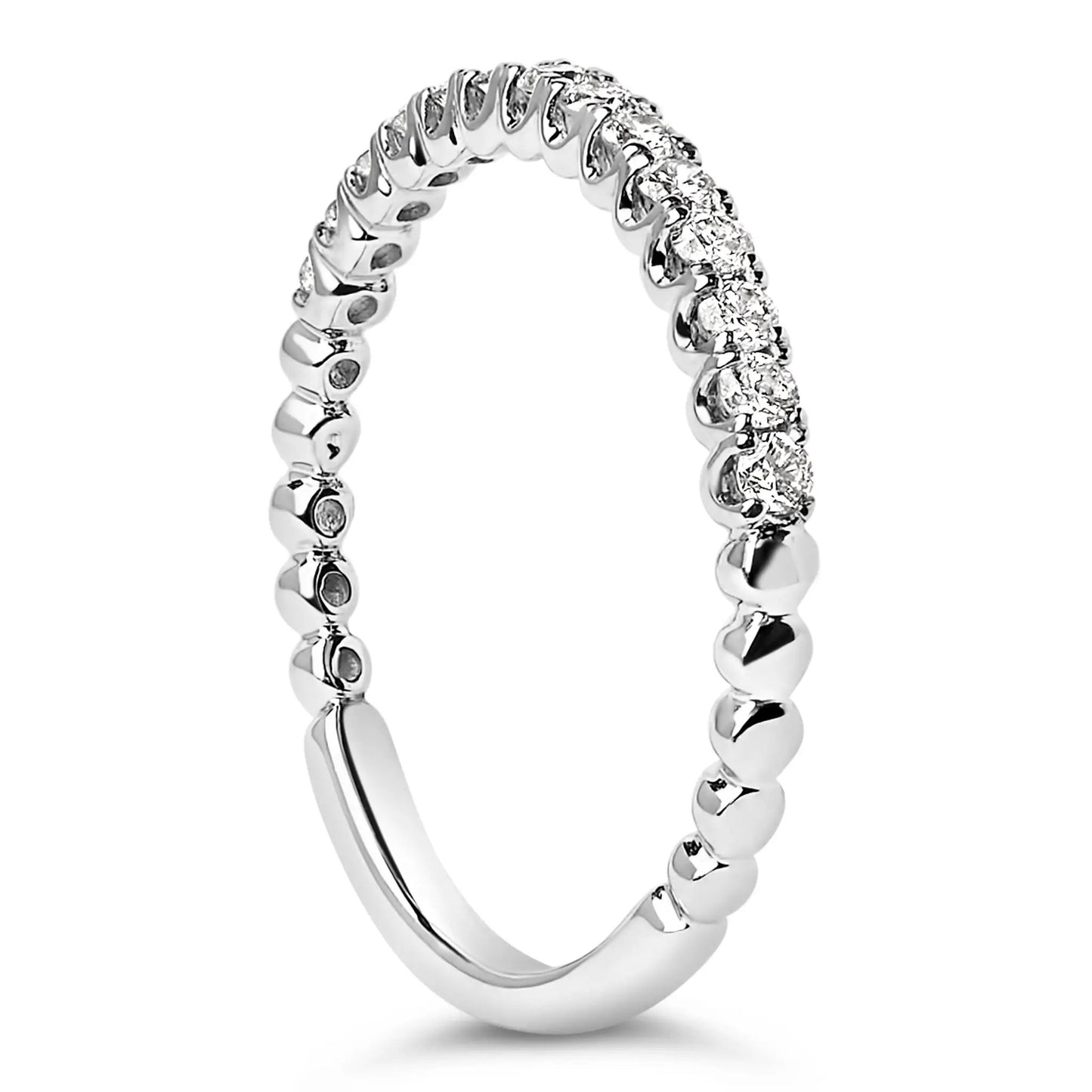 Ring by Bids.com: 14K white gold wedding band with 1/4ctw round diamonds prong set on Tampa Home & Garden Store