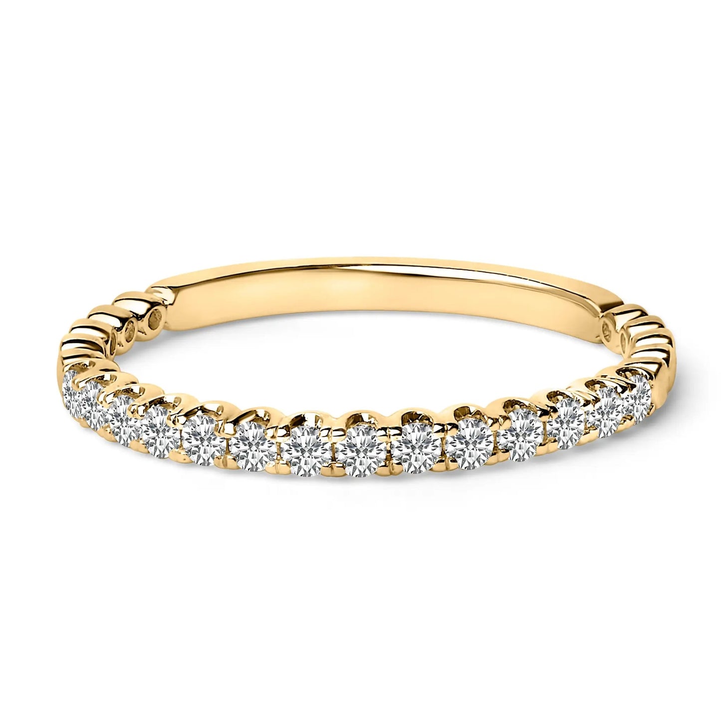14K white gold wedding band with 1/4 Cttw round diamonds, prong set and pavé accents on Tampa Home & Garden Store