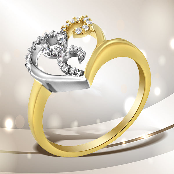10K two-tone gold ring with white-gold diamond heart cluster, 1/6 Cttw, size 6, Bids.com on Tampa Home & Garden Store