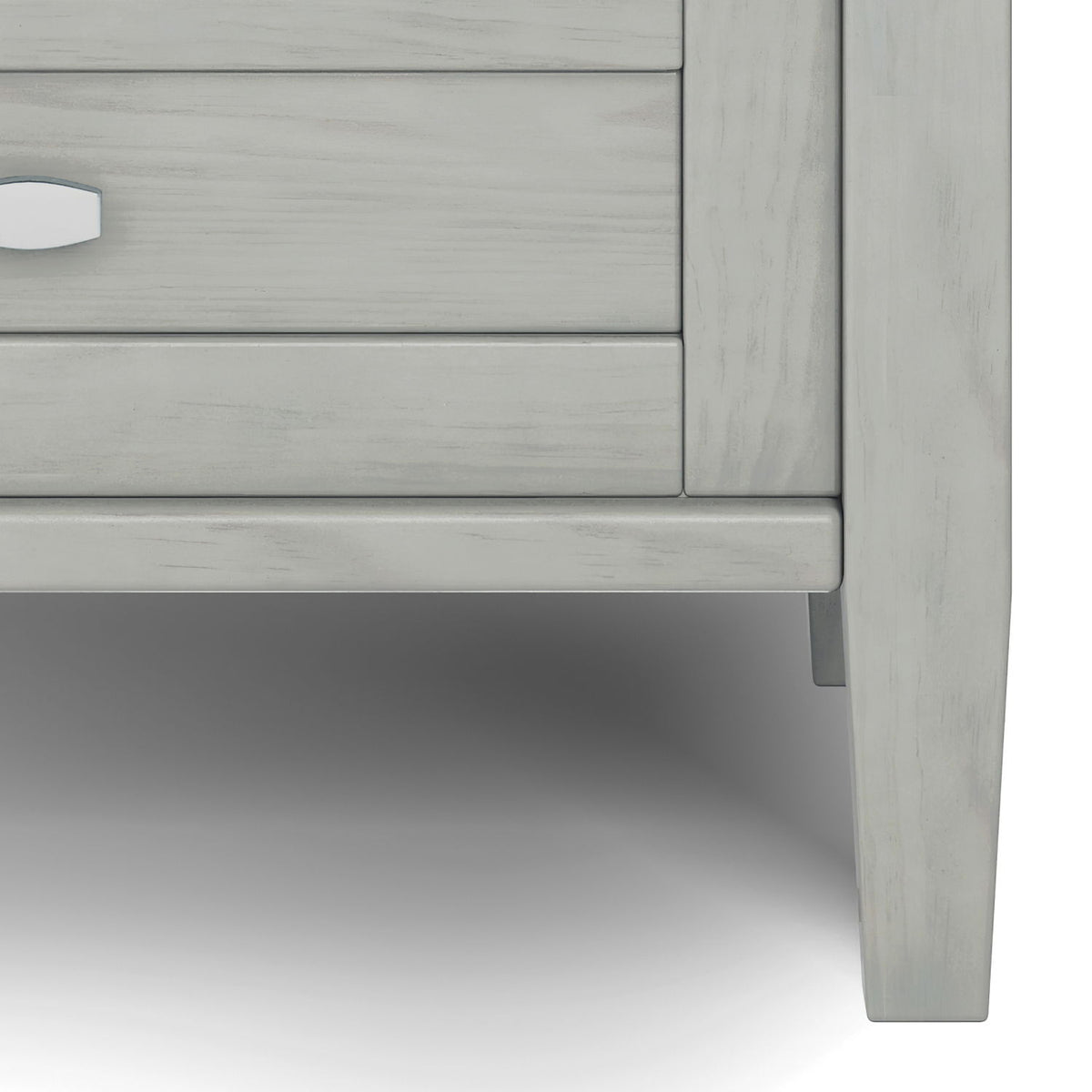 Warm Shaker coffee table with a drawer and shelf in light gray woodgrain on Tampa Home & Garden Store