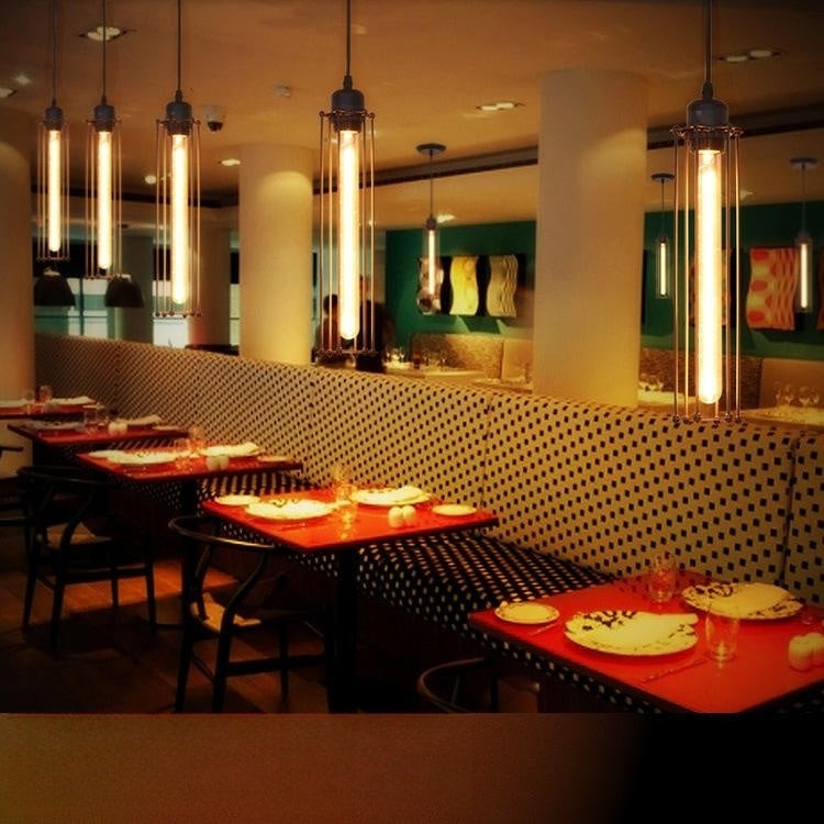 Lámpara de araña de estilo retro industrial, creativa, personalizada, para tienda de ropa, bar, restaurante, lámpara de techo de tres focos tipo flauta