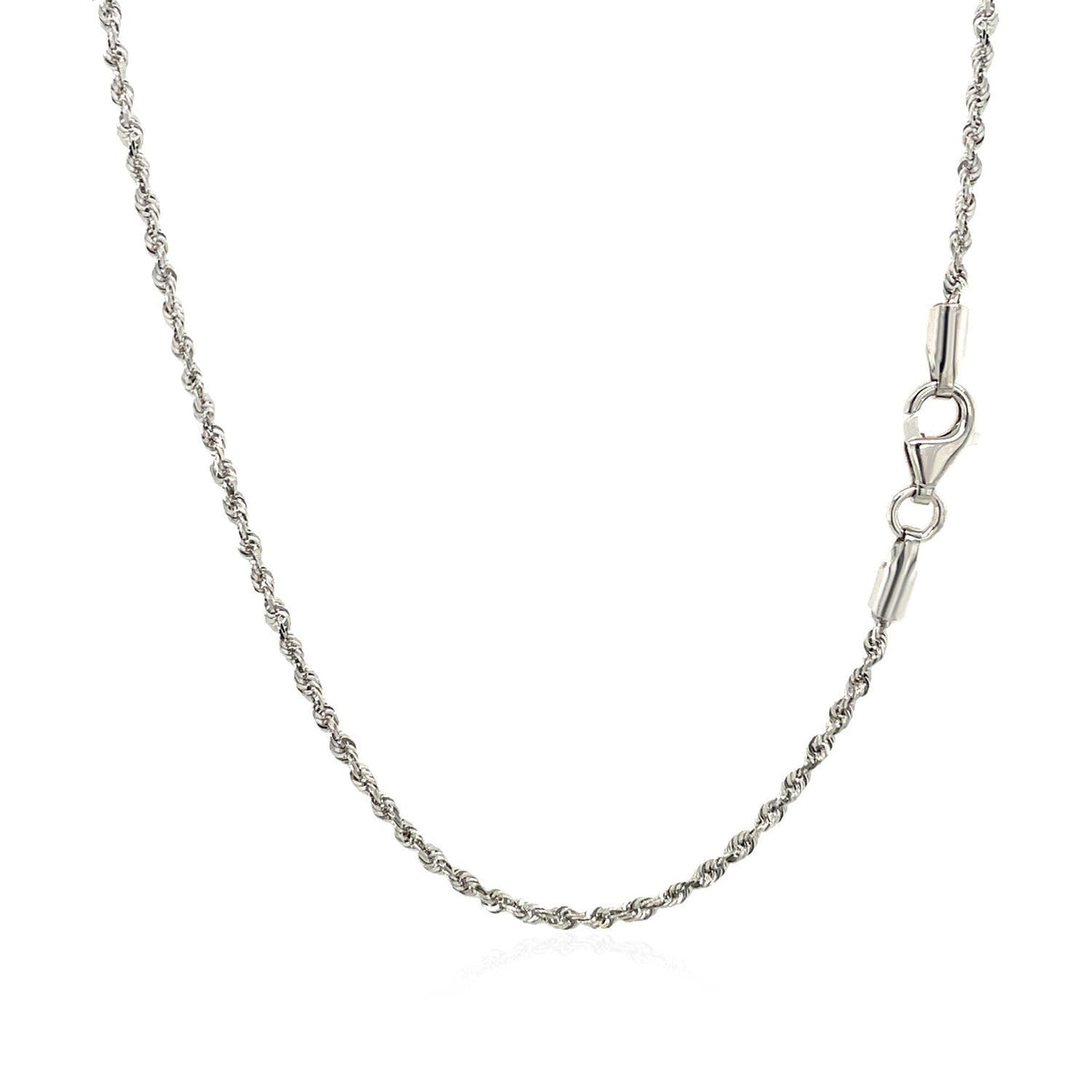10k white gold solid diamond-cut rope chain necklace 1.5mm with lobster clasp Bids.com on Tampa Home & Garden Store