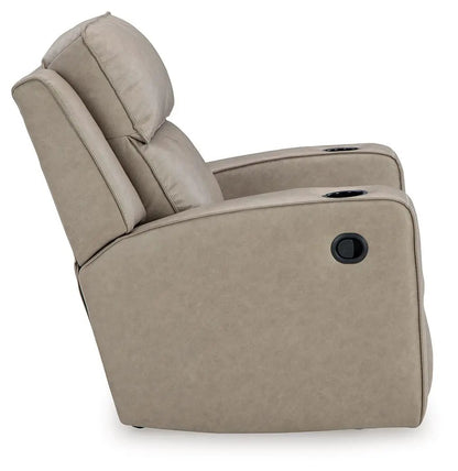 Rocker Recliner Lavenhorne Pebble, beige upholstery with cup holders on Tampa Home & Garden Store