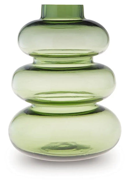 Renethorne Green Glass Vase 9 Inch Modern Decor