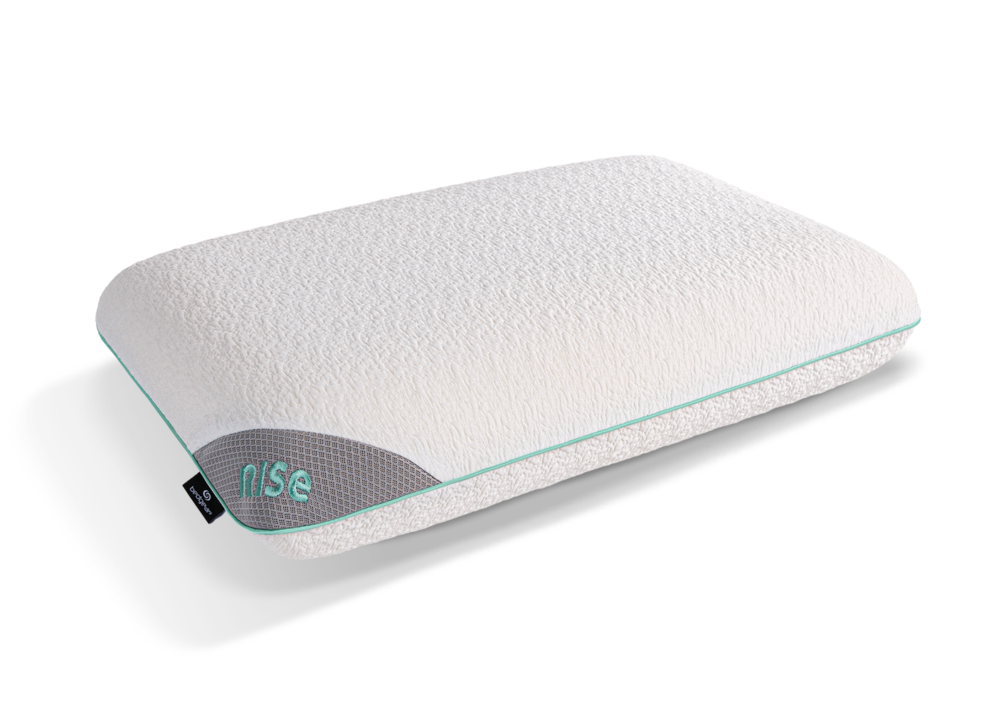 BedGear Rise backrest pillow white textured cover with mint piping by HouseOfZazla on Tampa Home & Garden Store