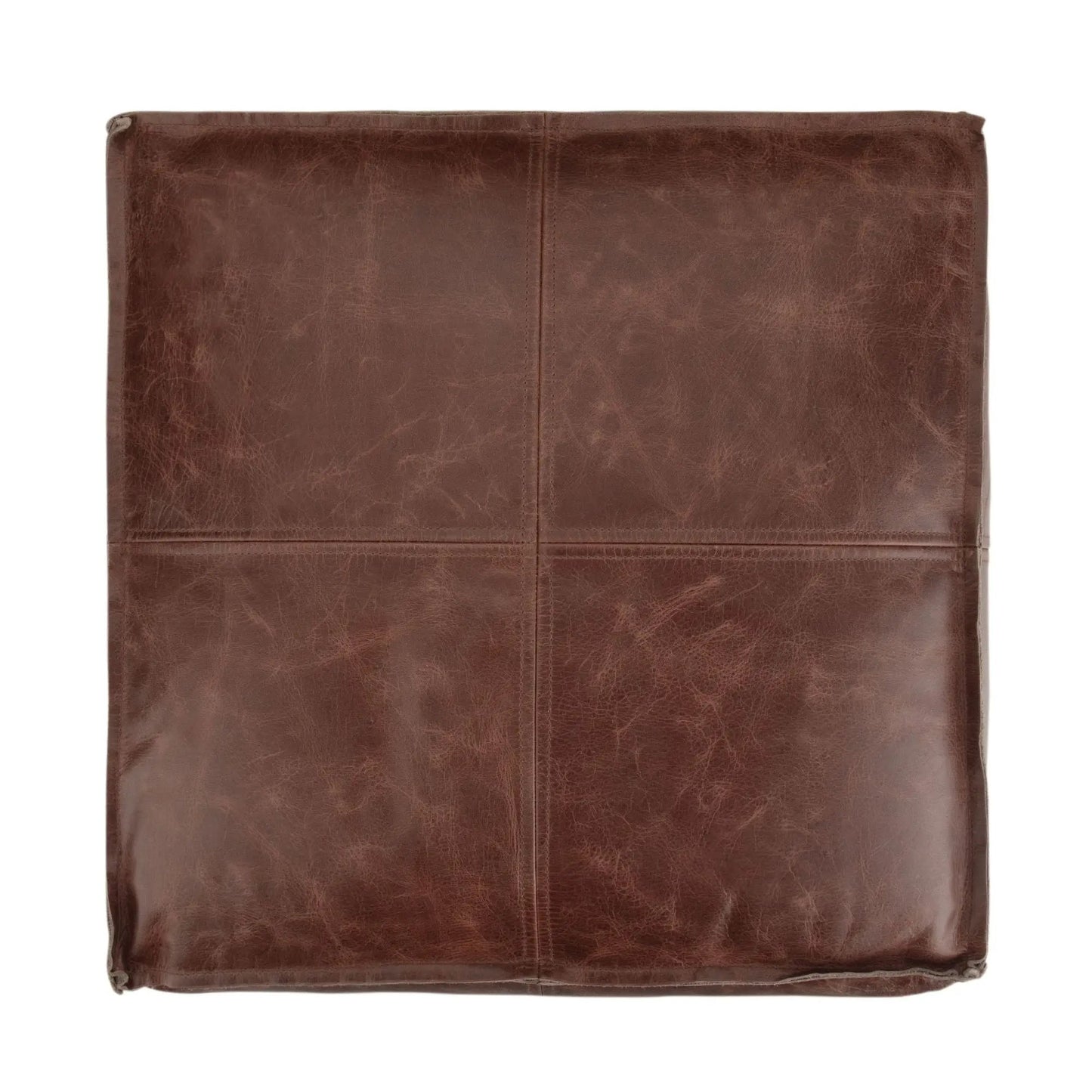 Sheffield Handcrafted Square Buffalo Leather Pouf