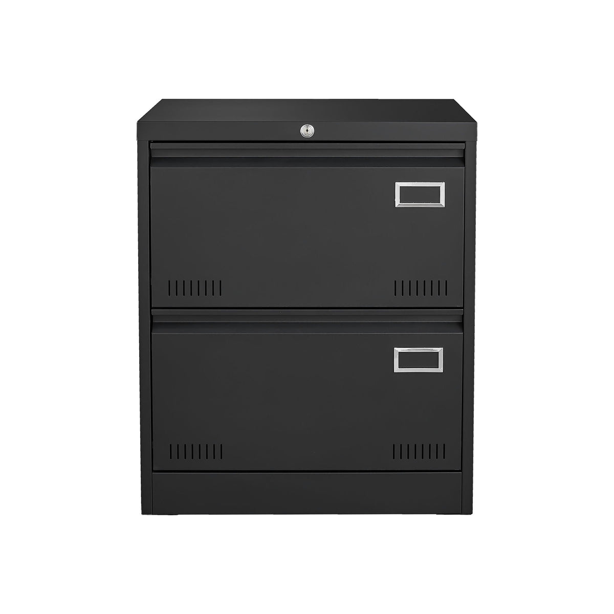 Black metal lateral filing cabinet with lock, 2 drawers, HouseOfZazla on Tampa Home & Garden Store