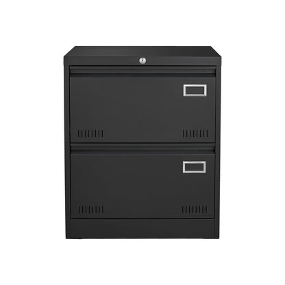 Black metal lateral filing cabinet with lock, 2 drawers, HouseOfZazla on Tampa Home & Garden Store