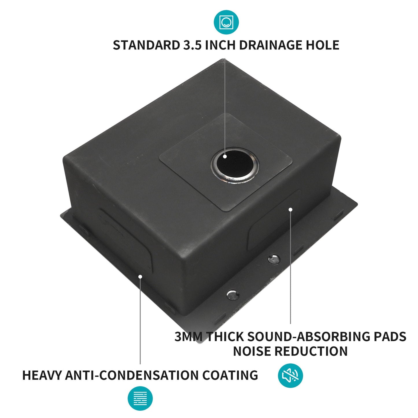 Topmount Sink 16 Gauge and Single Bowl Steel
