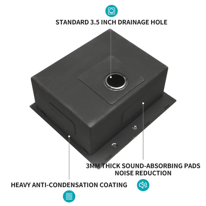 Topmount Sink 16 Gauge and Single Bowl Steel