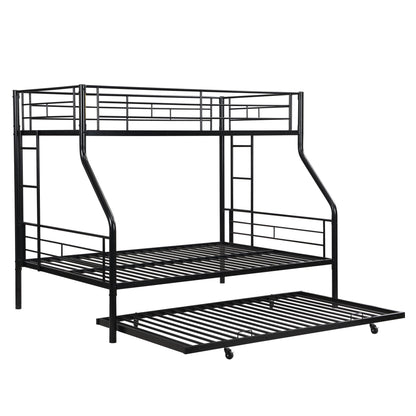 Modern Metal Bunk Bed frame black steel with guard rails and ladders on Tampa Home & Garden Store