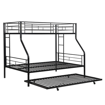 Modern metal bunk bed frame in black steel with guard rails and ladder by Unique Piece Furniture on Tampa Home & Garden Store