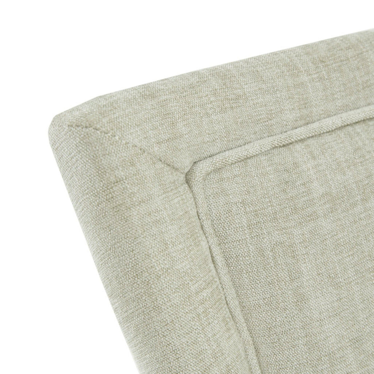 Beige dining chair cushion close-up with woven textured fabric on Tampa Home & Garden Store