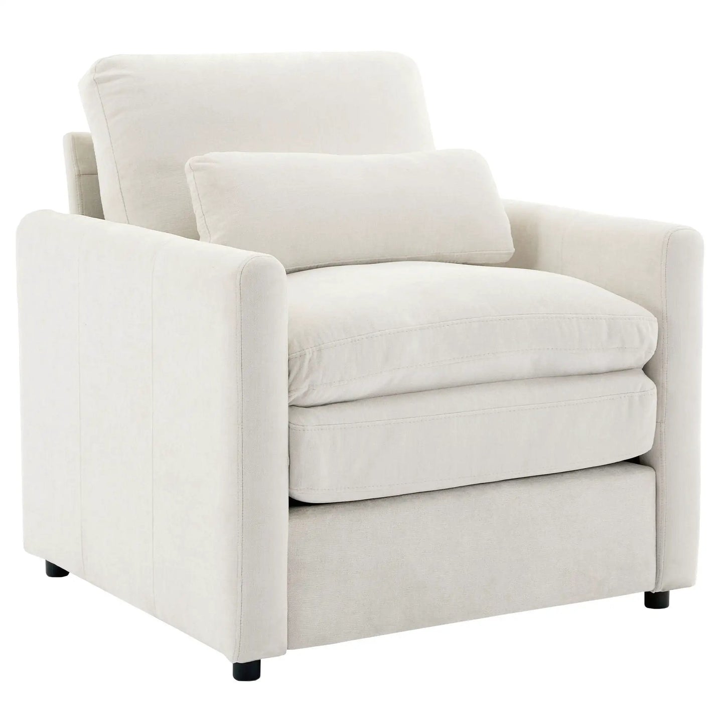 Cozy Upholstered Cushion Armchair for Living Room