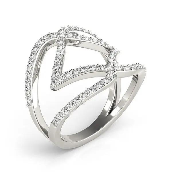 Ring, 14k white gold entwined diamond dual-band with pavé diamonds, Bids.com, 3/4 cttw on Tampa Home & Garden Store