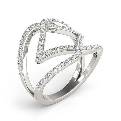 Ring, 14k white gold entwined diamond dual-band with pavé diamonds, Bids.com, 3/4 cttw on Tampa Home & Garden Store
