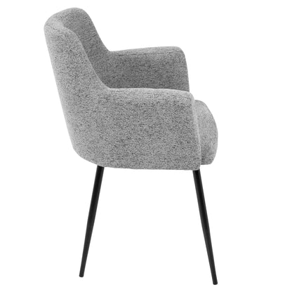 HouseOfZazla contemporary dining chair with padded gray upholstery and black metal legs on Tampa Home & Garden Store