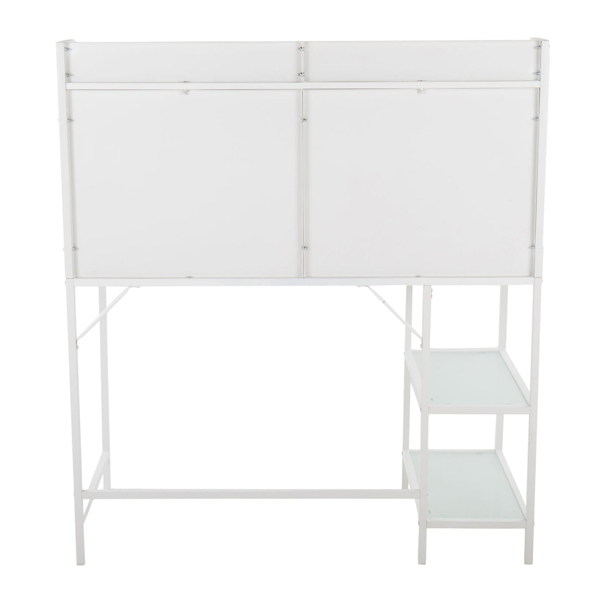 White contemporary glass writing desk with storage shelves, HouseOfZazla on Tampa Home & Garden Store