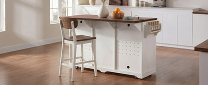 72 Inch Farmhouse Kitchen Island and Storage