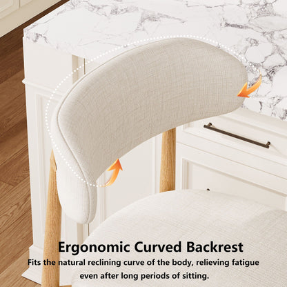 Set of Upholstered Counter Bar Stools for Kitchen